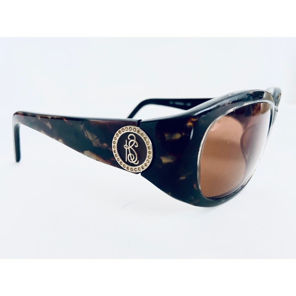 VTG Kate Spade Brown Tortoise Pearl Oval Wrap Glasses Italy Freddie/S 57 17 125 - Picture 4 of 12